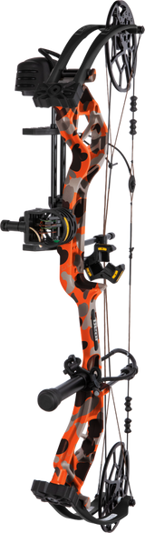 Bear Archery Legit MAXX compound bow in Fred Bear Fire camouflage finish.