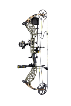 Side view showcasing Bear Adapt 2 Plus RTH hunting bow in color Throwback Green.